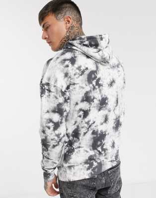 Pullu0026Bear Ramones tie dye hoodie in gray | ASOS