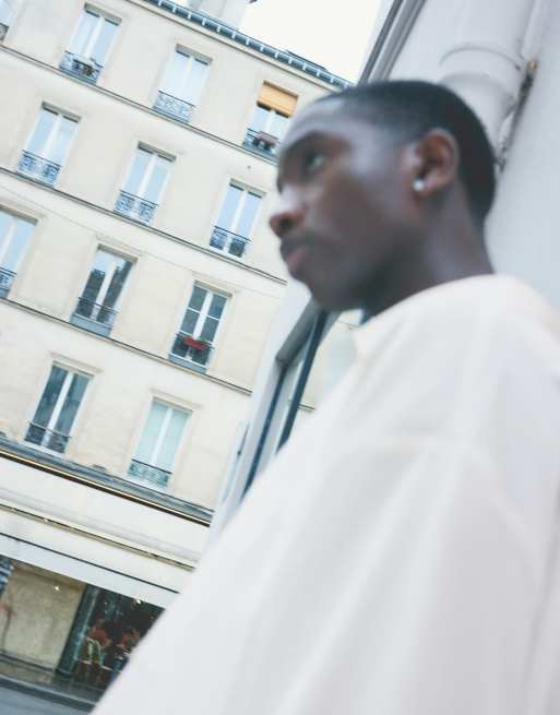 Pull&Bear randig långärmad skjorta i off white, 3 av 7