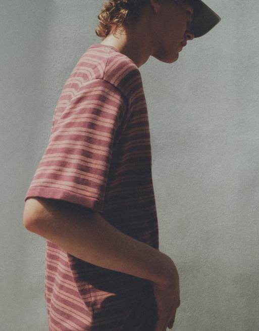 Pull&Bear randig stickad t-shirt i lila, 4 av 7