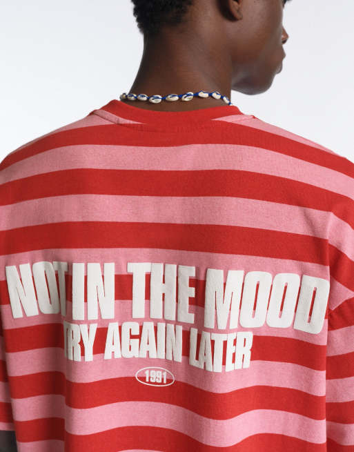 Pull&Bear randig t-shirt i rött, 4 av 7