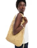 [Pull & Bear] Pull & Bear rattan shoulder bag in yellow One Size YELLOW
