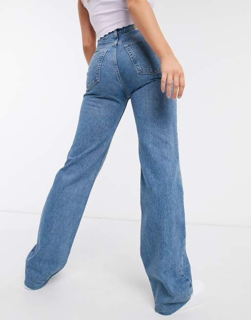 Raw hem store wide leg jeans