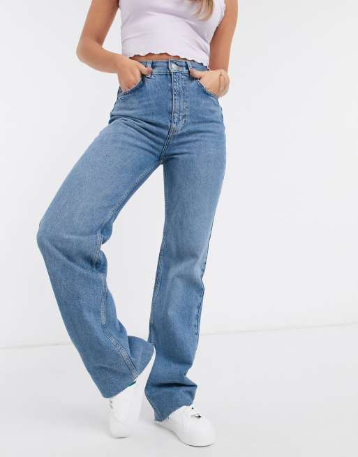 High-rise wide-leg jeans - pull&bear