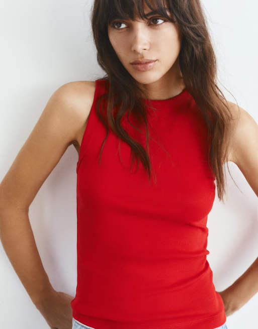Pull&Bear - Rød tanktop med rund hals, 3 af 4