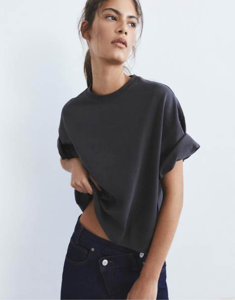 Pull&Bear - Recht poloshirt met korte mouwen in grijs - view 1