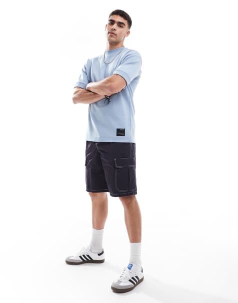 Pull&Bear - Recht T-shirt in petrolblauw - view 1