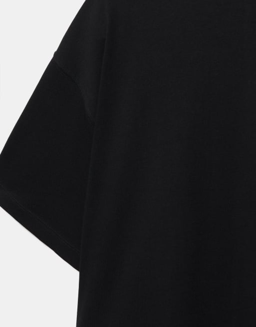 Pull&Bear - Recht T-shirt met korte mouwen in zwart, 7 van 7