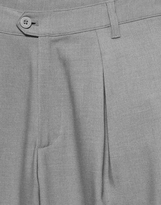 Pull&Bear rechte broek met coupenaden in grijs, 6 van 7