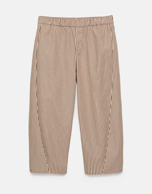 Pull&Bear rechte broek met strepen in roze, 5 van 7