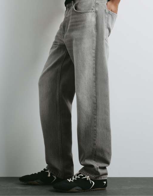 Pull&Bear rechte jeans in donkergrijs, 5 van 7