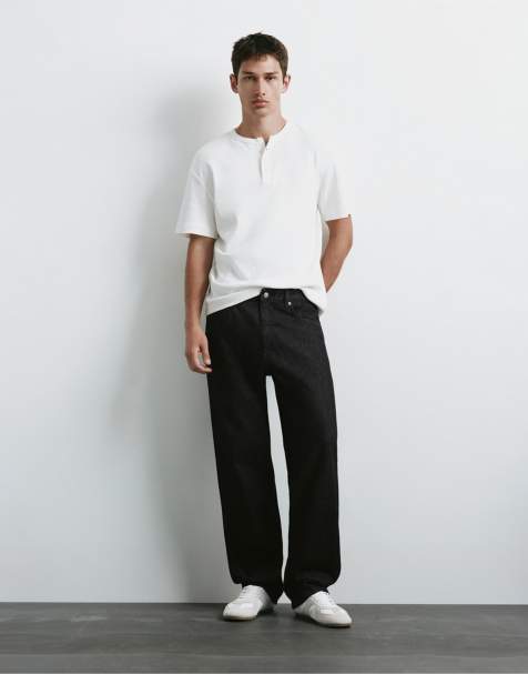 Pull&Bear rechte jeans in zwart - view 1