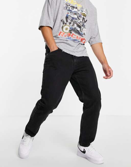 Pull&Bear - Rechte jeans met vintage pasvorm in zwart