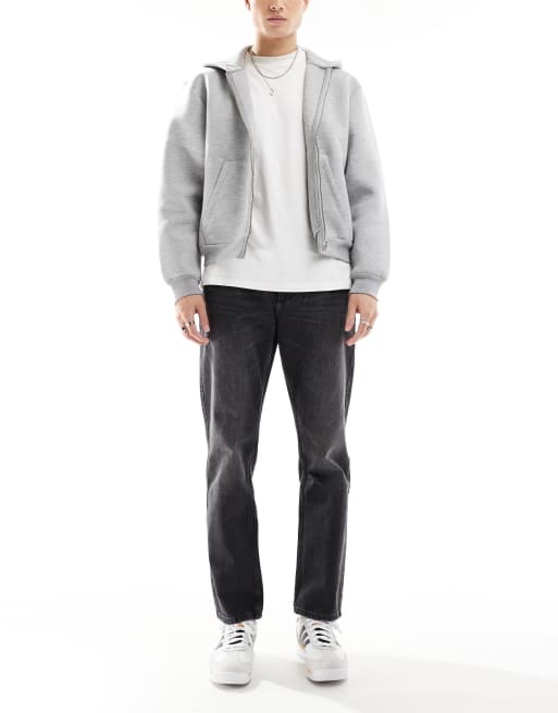 Pull&Bear - Rechte jeans met vintage pasvorm in zwart 