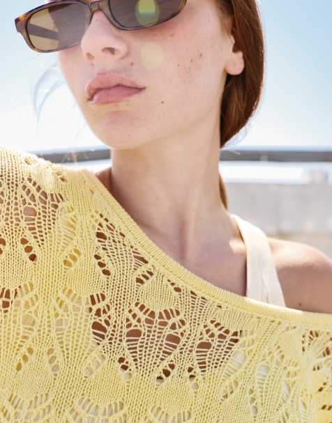 Pull&Bear Rectangular sunglasses in green - view 1