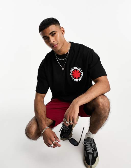 Pull&Bear - Red Hot Chilli Pepper - Sort T-shirt