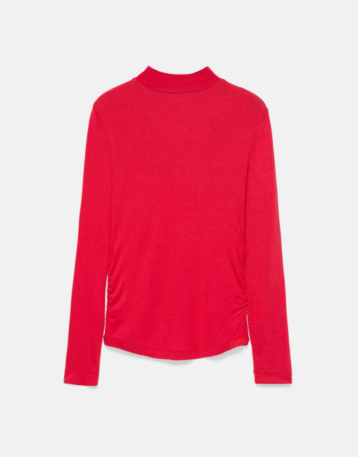 Pull&Bear Red top with gathered sides in red, 7 of 7