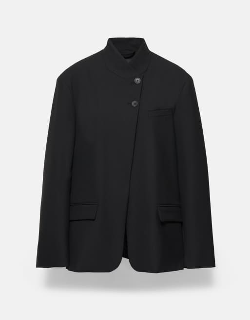 Pull&Bear regular double-breasted blazer in zwart, 5 van 7