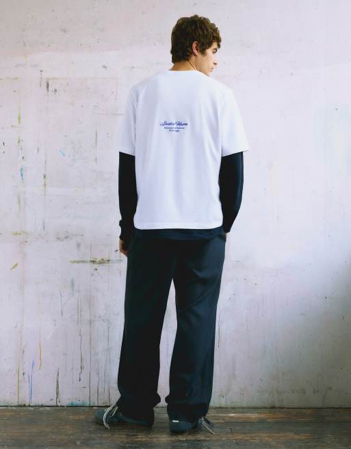 Pull&Bear Regular fit graphic t-shirt in white, 2 of 7