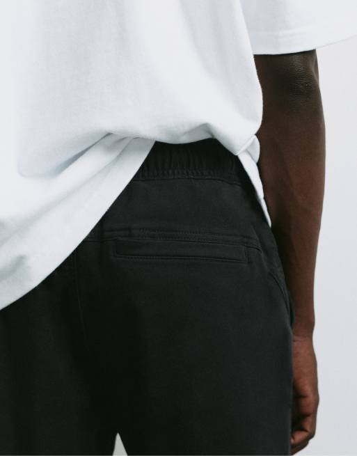 Pull&Bear Regular fit jogging trousers in black, 5 of 7