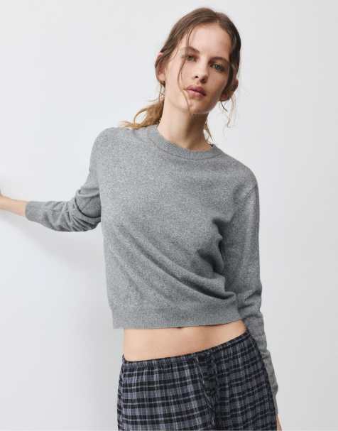 Pull&Bear Regular fit jumper in grey marl - view 1