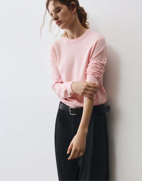 Pull&Bear Regular fit jumper in rose pink - view 1
