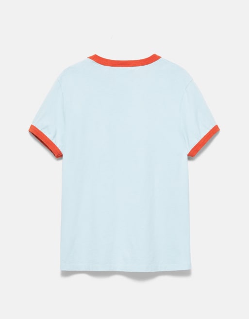 Pull&Bear Regular-fit T-shirt in blauw, 6 van 6