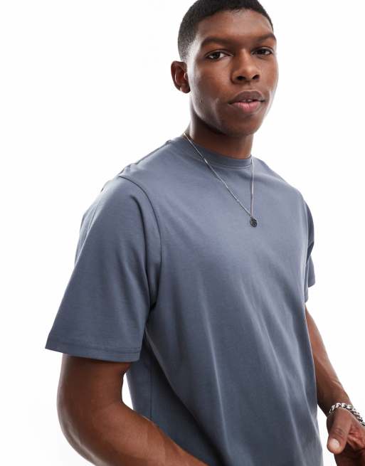Pull&Bear - Regular-fit T-shirt in petrolblauw