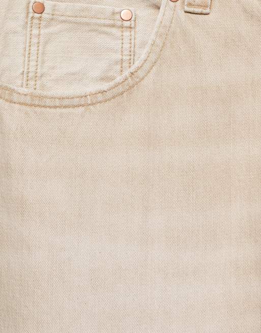 Pull&Bear Regular straight-leg jeans in sand, 6 of 6