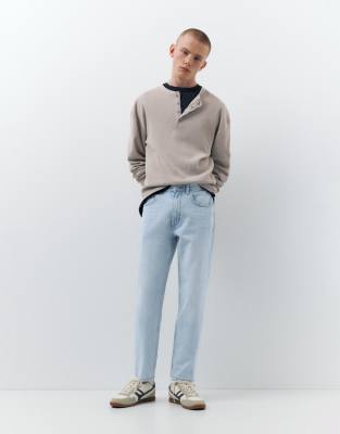 Reguläre Jeans in hellem Indigoblau Blau 42