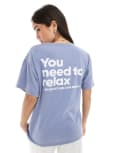 [Pull & Bear] Pull & Bear relax graphic tee in washed blue S BLUE