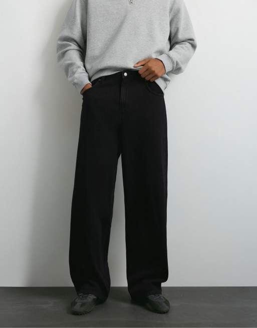 Pull&Bear Relaxed baggy jeans in black, 4 of 7