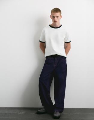 Pull & Bear Relaxed Baggy Jeans In Navy