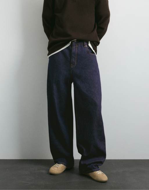 Pull&Bear Relaxed baggy jeans in navy, 4 of 7