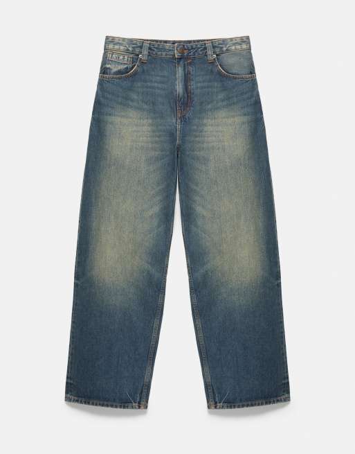 Pull&Bear Relaxed Baggy Jeans in Neonblau, 3 von 5
