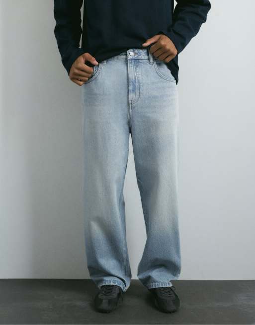 Pull&Bear Relaxed baggy jeans in pale indigo, 4 of 7