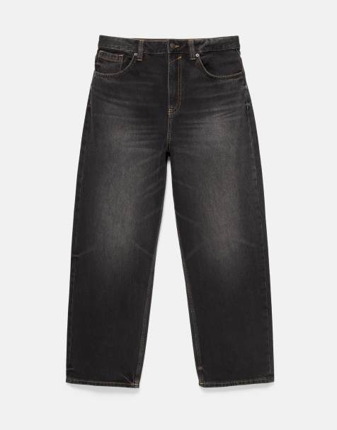 Pull&Bear relaxed baggy jeans in vervaagd zwart - view 1