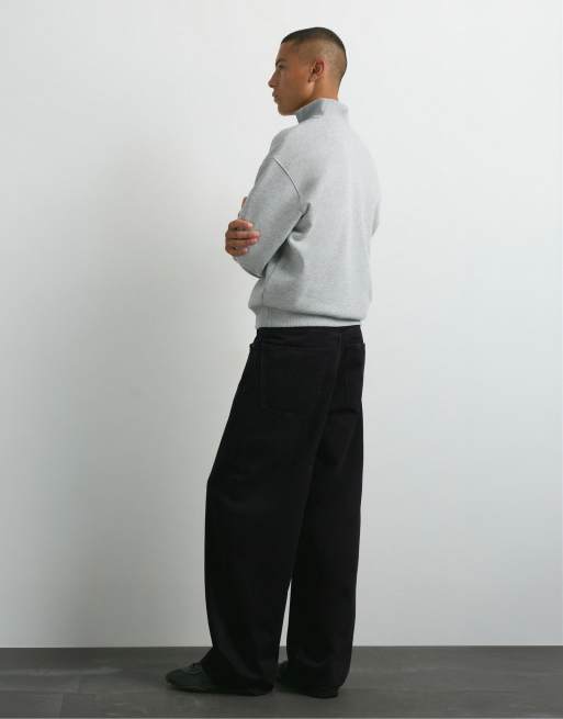 Pull&Bear relaxed baggy jeans in zwart, 2 van 7