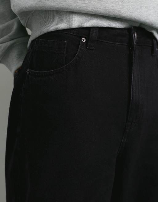 Pull&Bear relaxed baggy jeans in zwart, 3 van 7