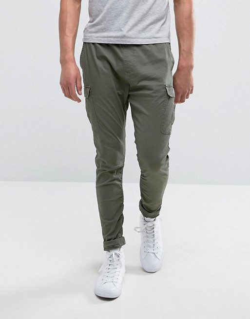 Pull&Bear Relaxed Cargo Trousers In Khaki | ASOS