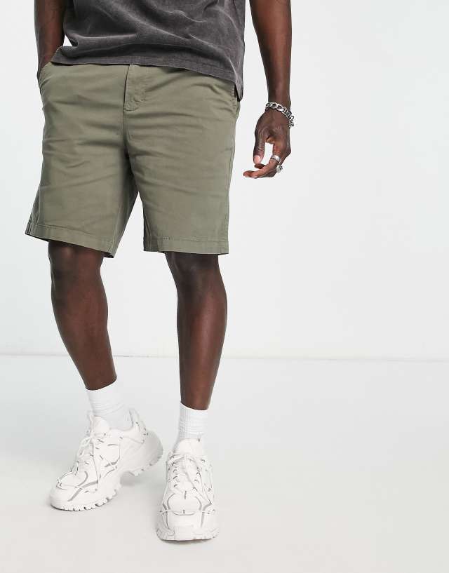 Pull&Bear relaxed elasticized chino shorts in light khaki