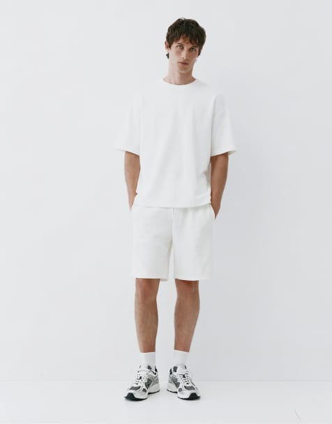 Pull&Bear relaxed fi set in off-white - view 1