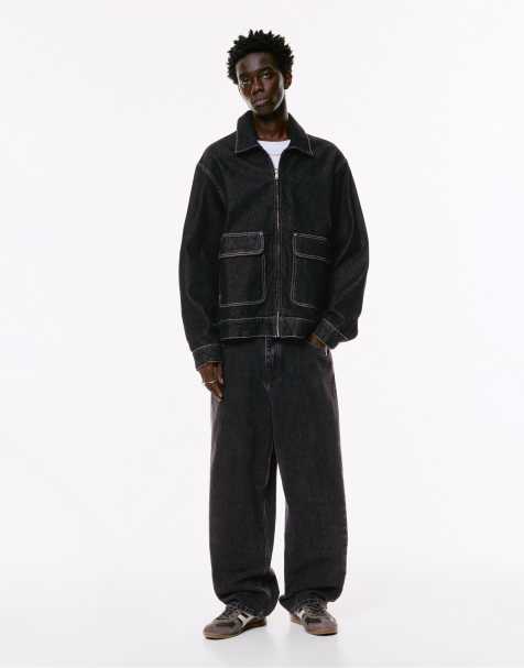 Pull&Bear Relaxed fit baggy jeans in black - view 1