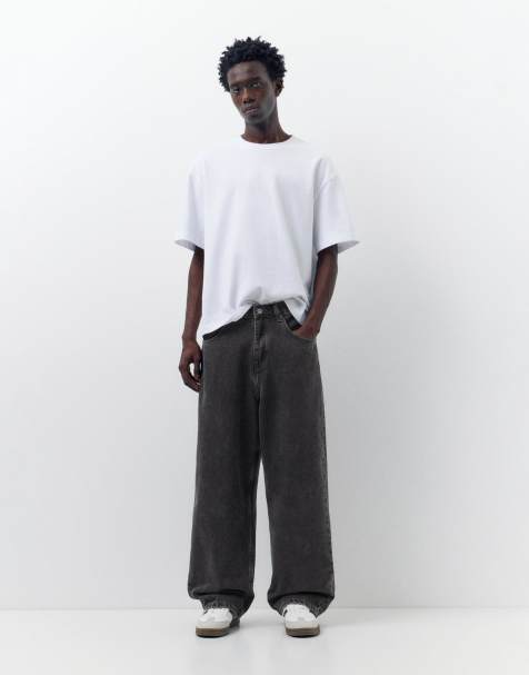 Pull&Bear Relaxed fit baggy jeans in black