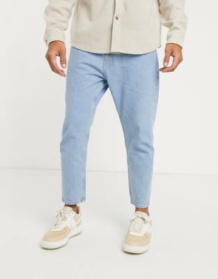 loose fit light blue jeans