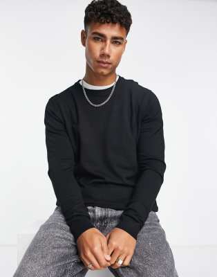 Pull&Bear relaxed fit jumper in black