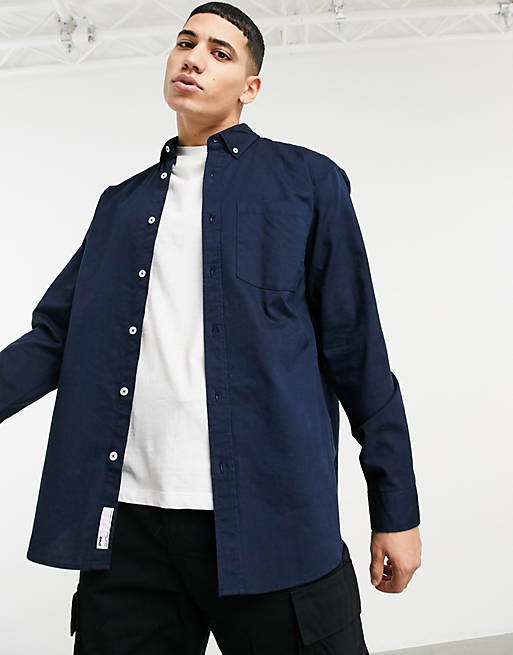 Pull&Bear relaxed fit oxford shirt in blue