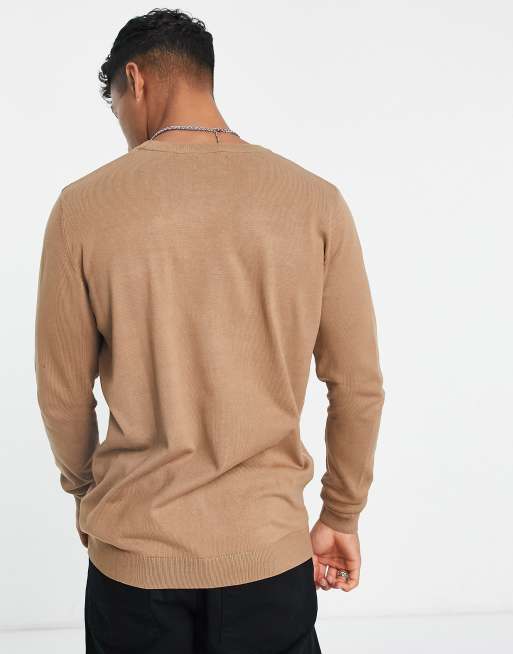 Pull Bear relaxed fit sweater in beige ASOS