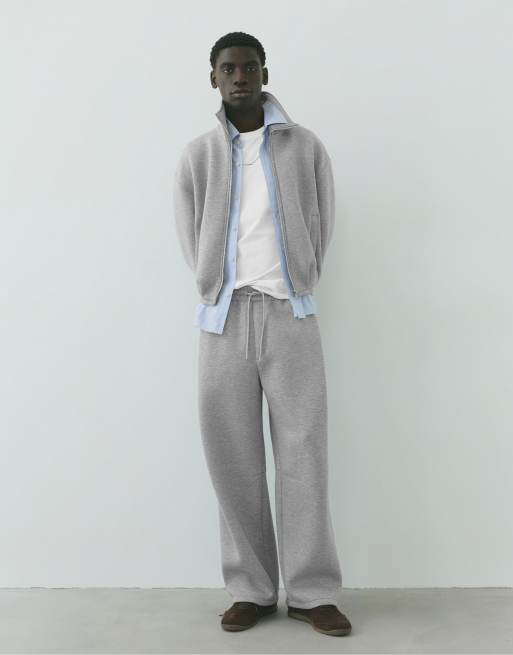 Pull&Bear relaxed set in grey marl, 2 of 2