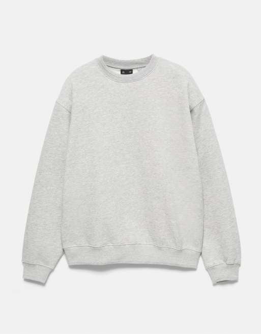 Pull&Bear Relaxed fit sweatshirt in grey marl, 6 of 7