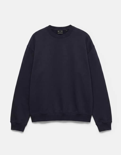 Pull&Bear Relaxed fit sweatshirt in navy, 5 of 7